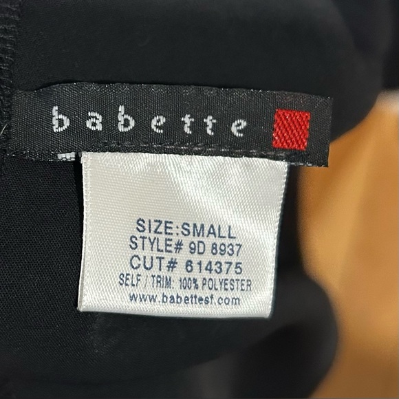 NWT Babette Vintage Black with Red Long Crepe Duster Coat - Women’s Size Small - Picture 3 of 8